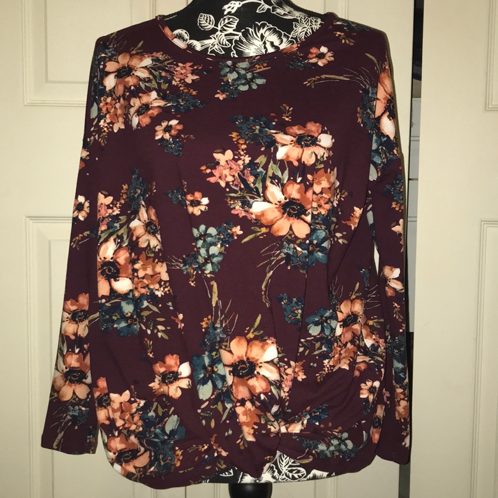 Flowered long sleeve shirt
